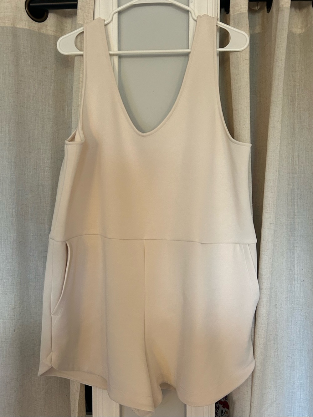 a new day Cream Sleeveless Romper with Pockets